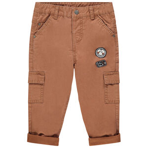 Pantalon surteint en toile style cargo badges Smiley Baby  