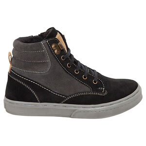 Botines de ante con cordones y cremallera 