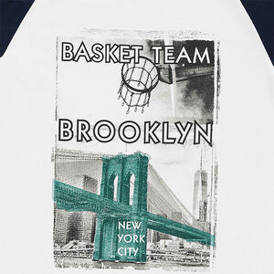 Júnior - Camiseta de manga corta raglán con estampado de fantasía  