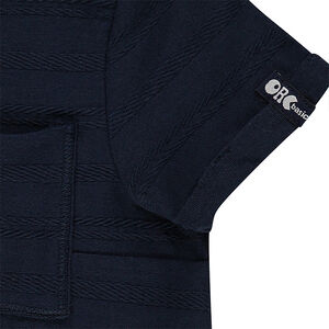 Camiseta de manga corta de punto slub con bolsillo 