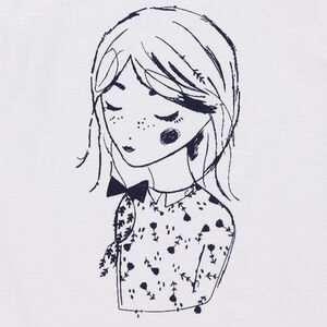 Júnior - Camiseta de manga corta de punto con estampado de muñeca 
