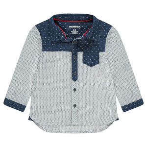 Camisa de manga larga con dibujo de jacquard 