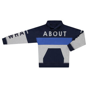 Júnior - Sudadera de felpa tricolor con inscripciones estampadas 