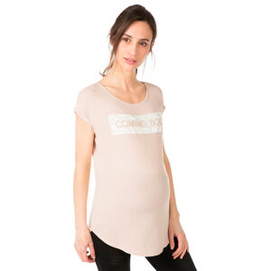 Camiseta de manga corta de premamá con inscripción crinkle 