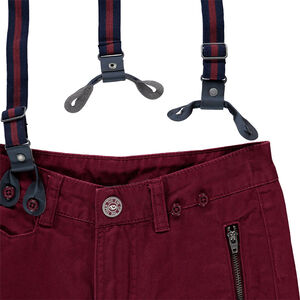 Júnior - Pantalón de sarga con cortes y tirantes desmontables 