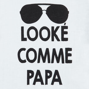 Camiseta de manga larga de punto con estampado de fantasía y cuello con botones a presión 