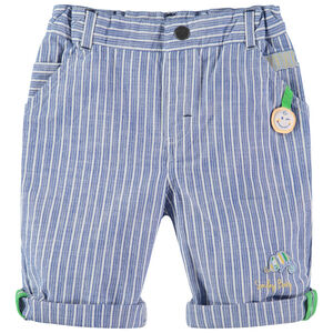 Bermudas de rayas que contrastan y parches de la colección Smiley 