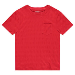 Camiseta de manga corta con bolsillo y rayas 