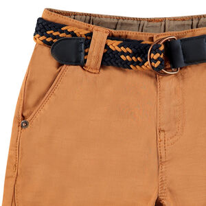 Pantalón de algodón teñido con cinturón trenzado desmontable 