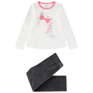 Pijama de terciopelo bicolor con princesa estampada  Main Pijama de terciopelo bicolor con princesa estampada