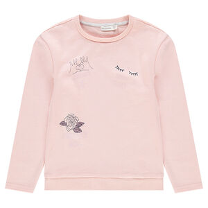 Júnior - Sudadera de felpa lisa con estampado de fantasía   Main Júnior - Sudadera de felpa lisa con estampado de fantasía