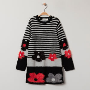 Robe pull en tricot à fleurs en jacquard 