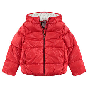 Júnior - Anorak acolchado con capucha y forro de micropolar 