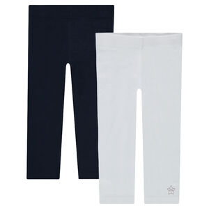 Juego de 2 leggings de punto liso con estampado  Main Juego de 2 leggings de punto liso con estampado