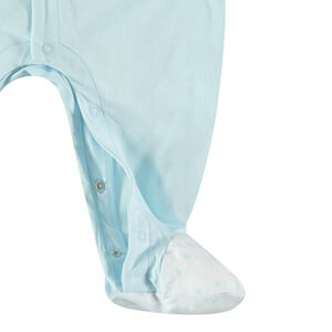 Pelele en algodon bio à estampados placés y inscripcion  