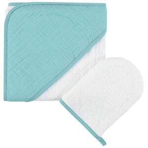 Conjunto de baño de rizo con capa con capucha en gaze de algodón 