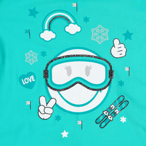 Camiseta interior de esquí con cuello subido y estampado Smiley 