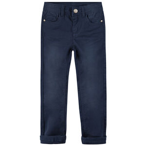 Pantalón de sarga teñido con efecto arrugado  