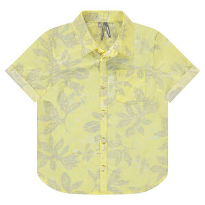 Camisa de manga corta con estampado vegetal all-over. 