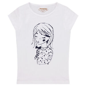 Camiseta de manga corta de punto con estampado de muñeca  Main Camiseta de manga corta de punto con estampado de muñeca
