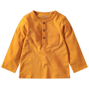 Camiseta con manga larga de punto slub y bolsillo tipo parche 