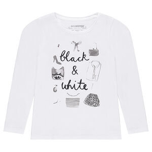 Camiseta de punto de manga larga con estampado de fantasía 