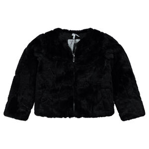 Chaqueta corta de pelo falso con forro de borreguillo 