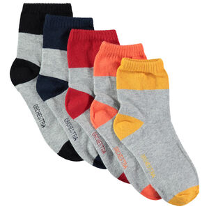 Juego de 5 pares de calcetines con punta y talones que contrastan 