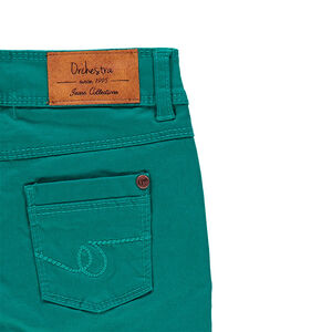 Pantalón slim de sarga con efecto arrugado  Main Pantalón slim de sarga con efecto arrugado
