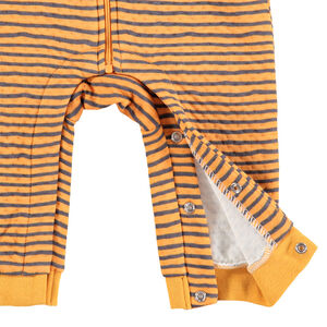 Mono largo de punto de rayas con tigre estampado 