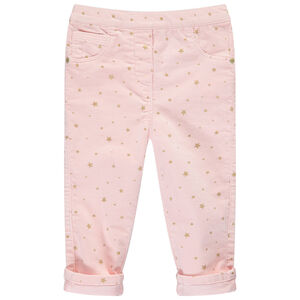 Pantalón de pana con estrellas doradas estampadas 