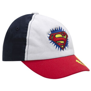 Gorra de sarga tricolor con logo ©Warner Superman bordado  