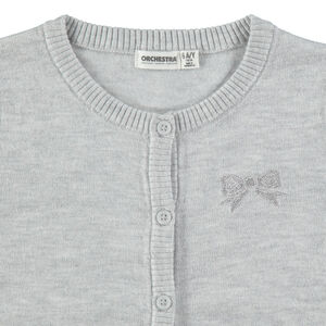 Chaqueta de punto con fantasía bordada en el pecho 