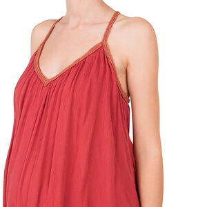 Vestido largo de premamá de crepé con tirantes de fantasía 