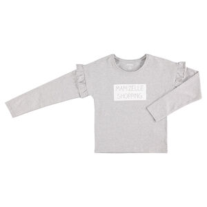 Júnior - Camiseta de punto de manga larga con mensaje estampado 