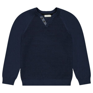 Júnior - Jersey de punto otomano con cuello de estilo tunecino 