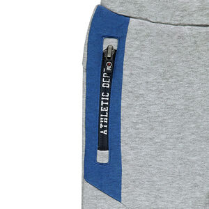 Pantalón de chándal de felpa con bolsillos con cremallera en contraste 