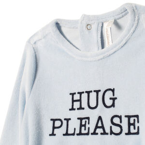 Pijama de terciopelo con mensaje estampado  