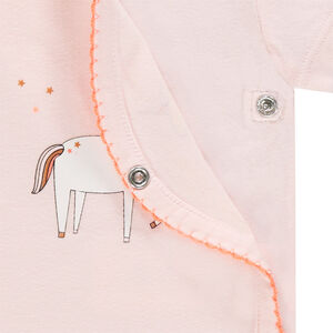 Pack de 3 bodies de jersey de manga corta con dibujos de fantasía y unicornio 