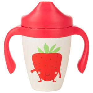 Vaso de aprentizaje con boquilla de bamboo Cool Fruits - Fresa 