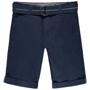 Bermudas lisas de tela y cinturón desmontable 