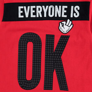 Júnior - Camiseta de punto de manga larga con mensaje estampado 