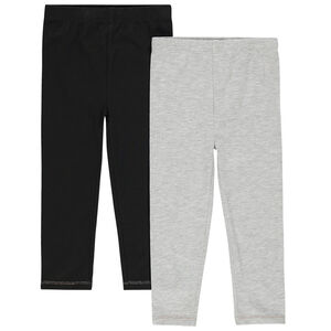 Juego de 2 leggings lisos de algodón ecológico  Main Juego de 2 leggings lisos de algodón ecológico