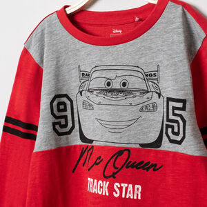 Camiseta de manga larga bicolor estampada Cars Disney 