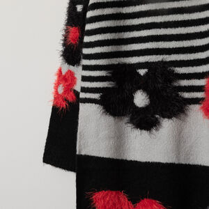 Robe pull en tricot à fleurs en jacquard 