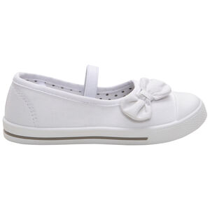 Merceditas de tela con lazo y tira elástica 