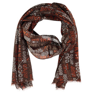 Pañuelo de gasa con texto en contraste all-over 