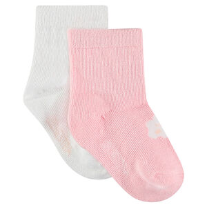 Juego de 2 pares de calcetines lisos con motivo de jácquard  Main Juego de 2 pares de calcetines lisos con motivo de jácquard