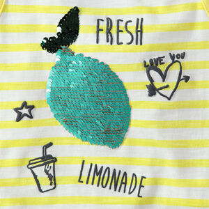 Camiseta de punto de rayas con fruta de lentejuelas mágicas   Main Camiseta de punto de rayas con fruta de lentejuelas mágicas