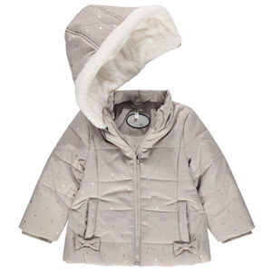 Doudoune matelassée à motif brillant doublée sherpa 